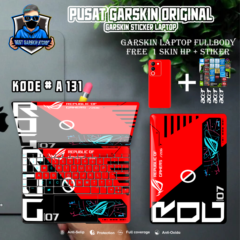 Garskin Laptop Full Body Kode 131-135 Bisa request Gambar Sendiri FREE ...