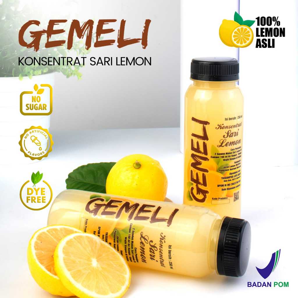 Paket Hemat Sari Lemon Murni 500ml Chiaseed Premium 250gr BPOM - Gambar 3