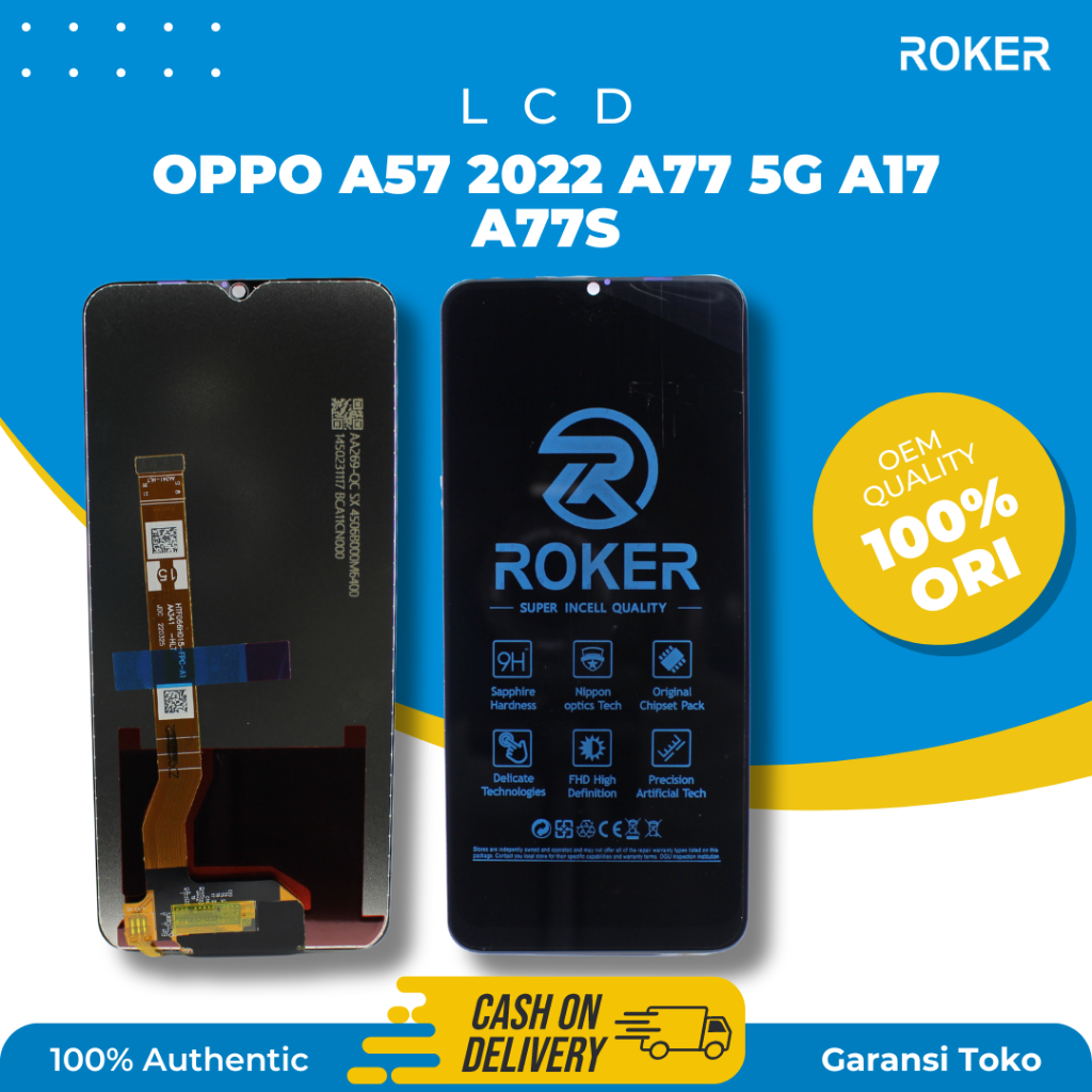 ROKER LCD TOUCHSCREEN OPPO A57 4G 2022 - OPPO A17 LCD TS FULLSET ORIGINAL BY ROKER