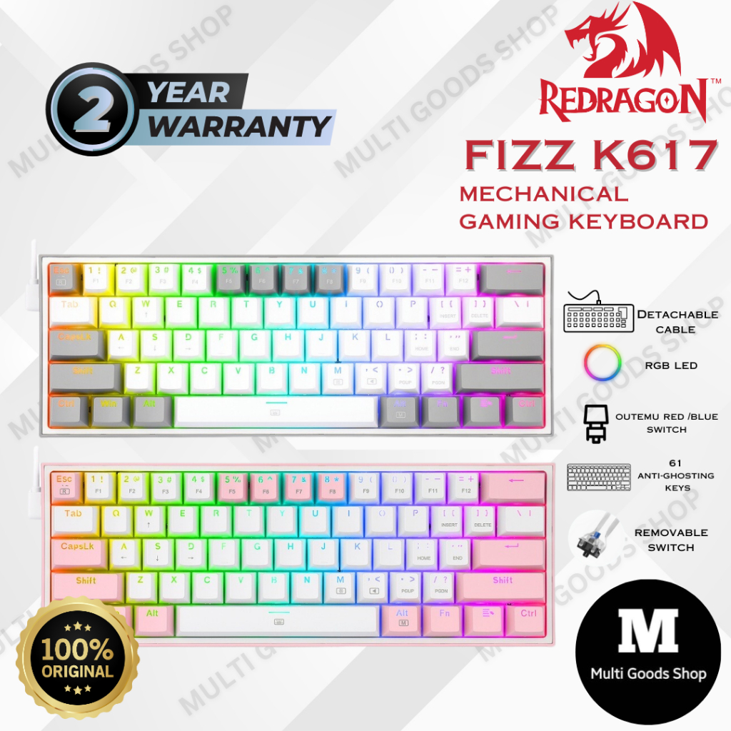 REDRAGON K617 K617R/ K617RGB Redagon Mechanical Gaming Keyboard 60