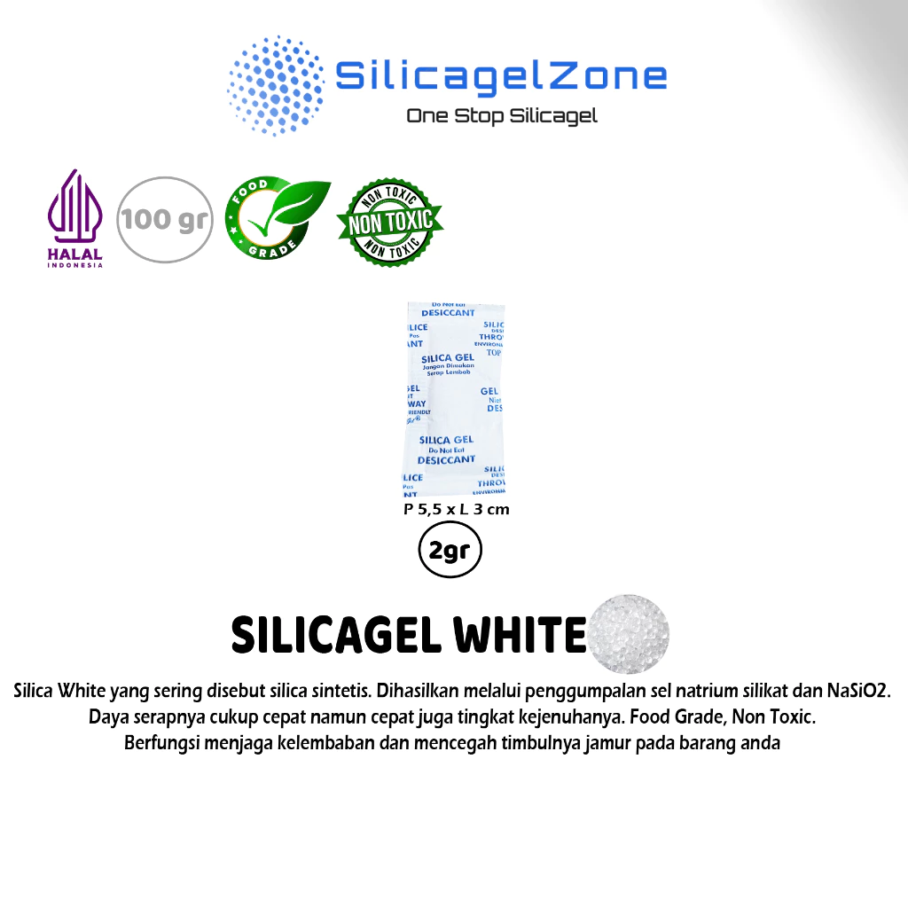 Silica Gel White / Silika Gel Putih 100 gram High Quality TERMURAH - Gambar 4