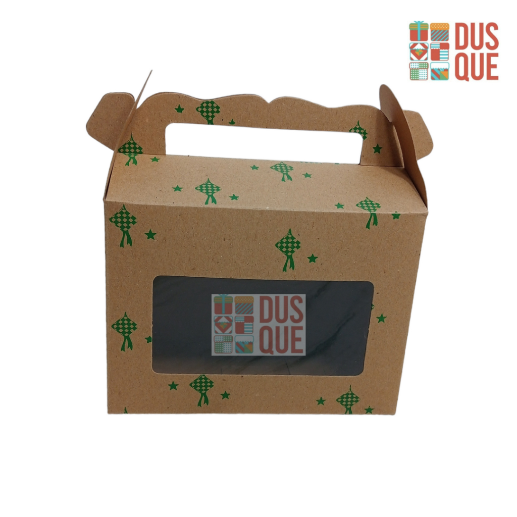 Kraft Box for Eid al-Fitr 1 Glass Kraft Box for Eid with Jar Motif Pet ...