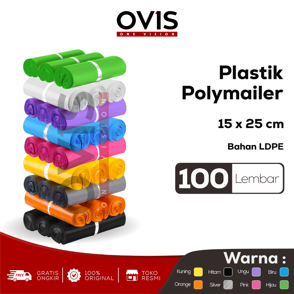Plastik Polymailer 15X25 CM Packing Online LDPE 100 Pcs