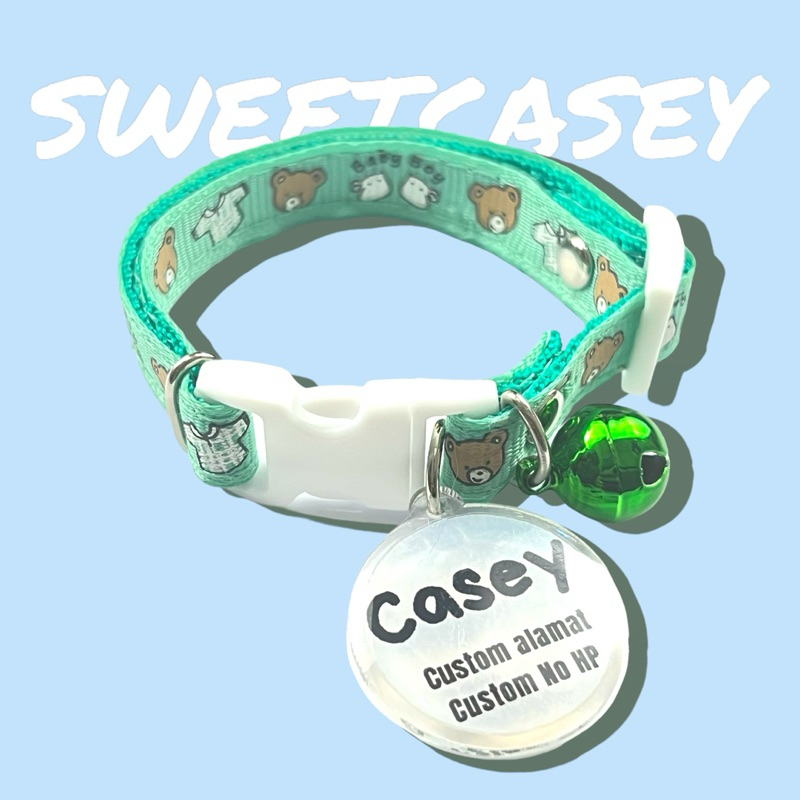 Teddy Cat Necklace Free Nama/Kalung Kucing Custom Nama - Gambar 3