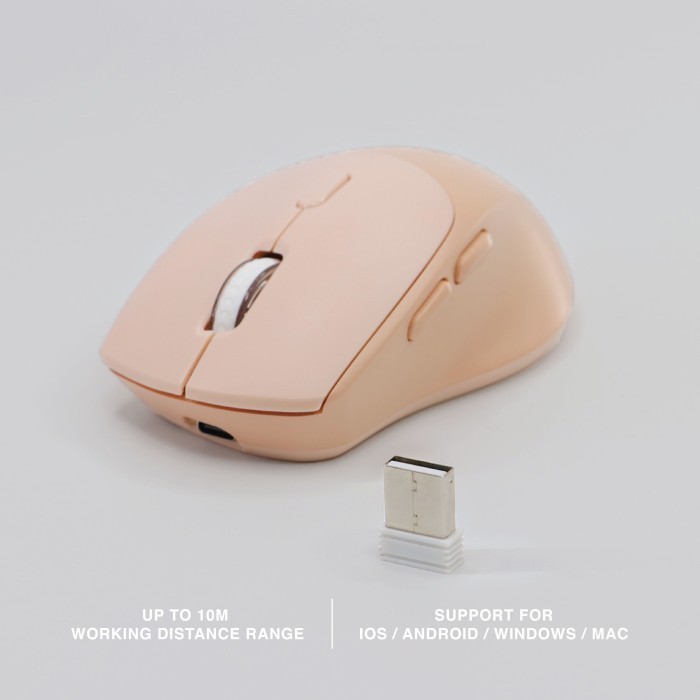 Rexus QB300 / QB-300 V2 Mouse Office Wireless Bluetooth Dual Mode Type C - Gambar 3