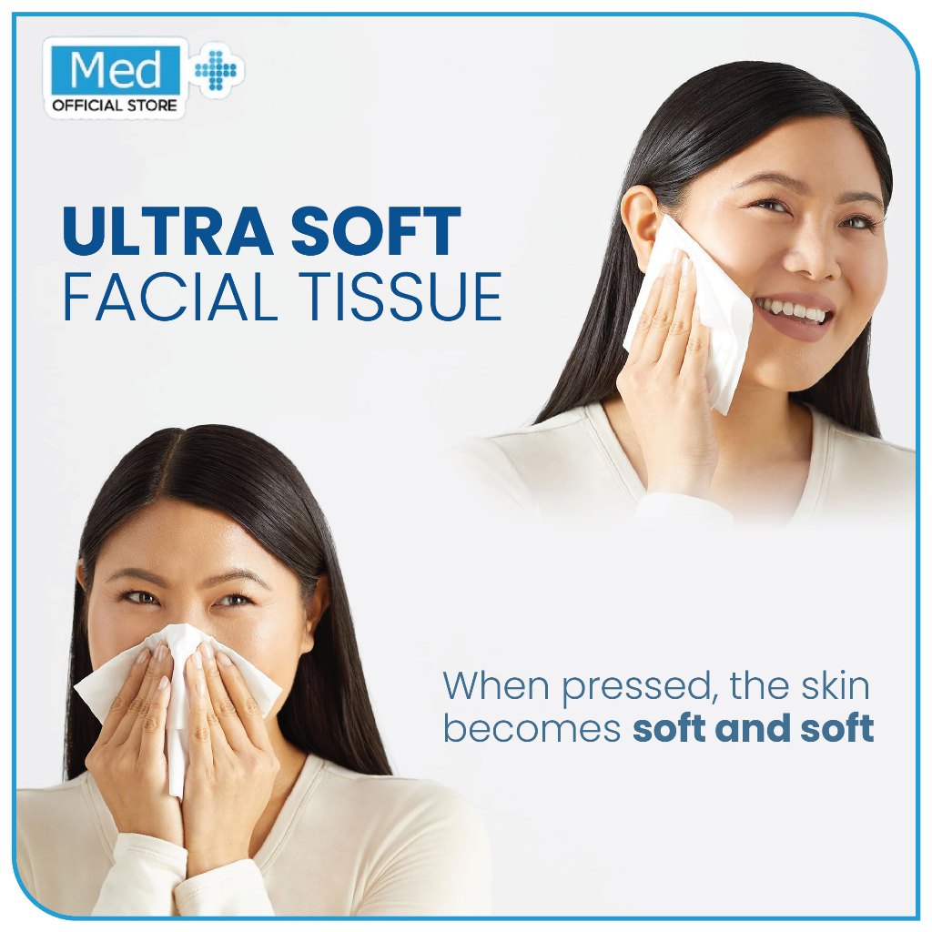 Med+ Soft Facial Tissue 70 Sheets Hemat Isi 3 / 250 Sheets Hemat Isi 4 - Tisu Wajah / Tisu Muka / Tissue Tanpa Pewangi / No Fragrance - Gambar 2