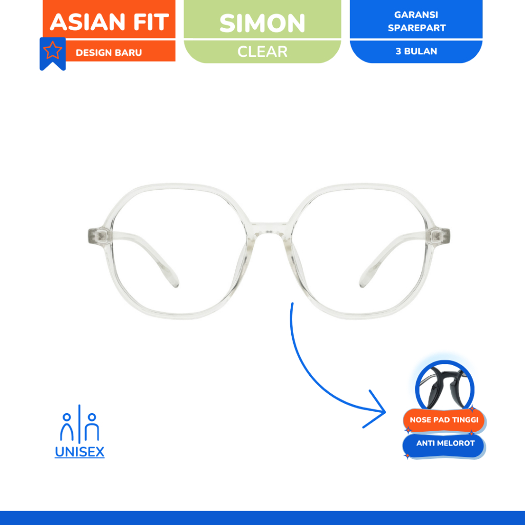Zonakacamata - Asian Fit Simon Clear - Eyeglass Frames - Men's and ...
