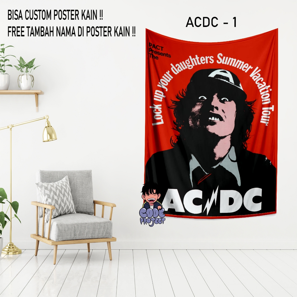 HIASAN DINDING Acdc Cloth poster - giant ACDC poster - custom ACDC ...