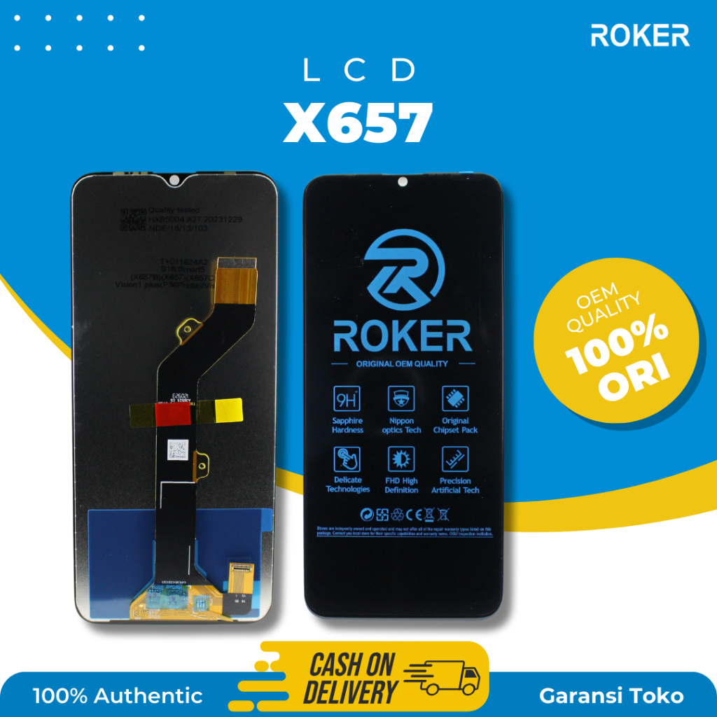 ROKER LCD TOUCHSCREEN INFINIX SMART 5 X657 X657C 2020 - INFINIX HOT 10 LITE/ vision 1 plus/pro LCD TS FULLSET ORIGINAL BY ROKER