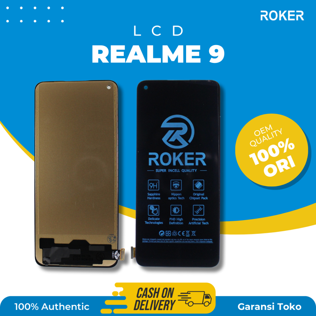 ROKER LCD TOUCHSCREEN REALME 9 REALME 10 4G/REALME 9 PRO PLUS/RENO 8/RENO 7 4G/RENO 7Z 5G LCD TS FULLSET ORIGINAL BY ROKER