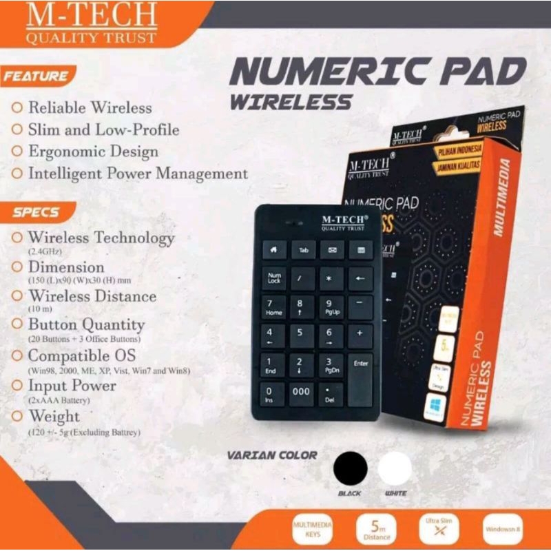 M-Tech Original Keyboard keypad Wireless Cashier Numeric / M-Tech ...