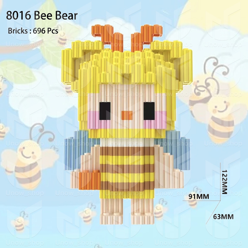 Nano Block Bee Bear Series | Bricks education Nano Block | Shopee Singapore