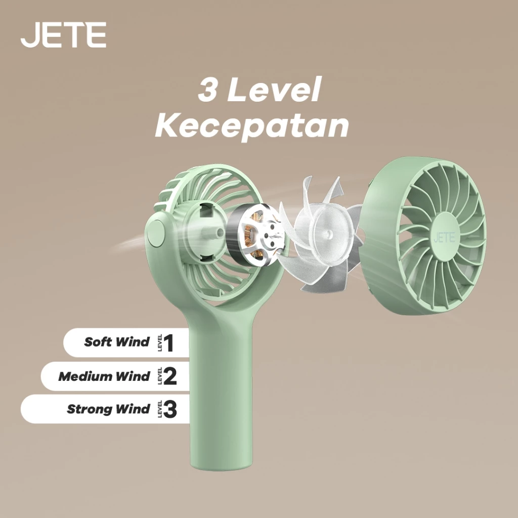 JETE SF3 Kipas Angin Portable Mini 330 Degree Adjustable Angle - Garansi 2 Tahun (RTL) - Gambar 4