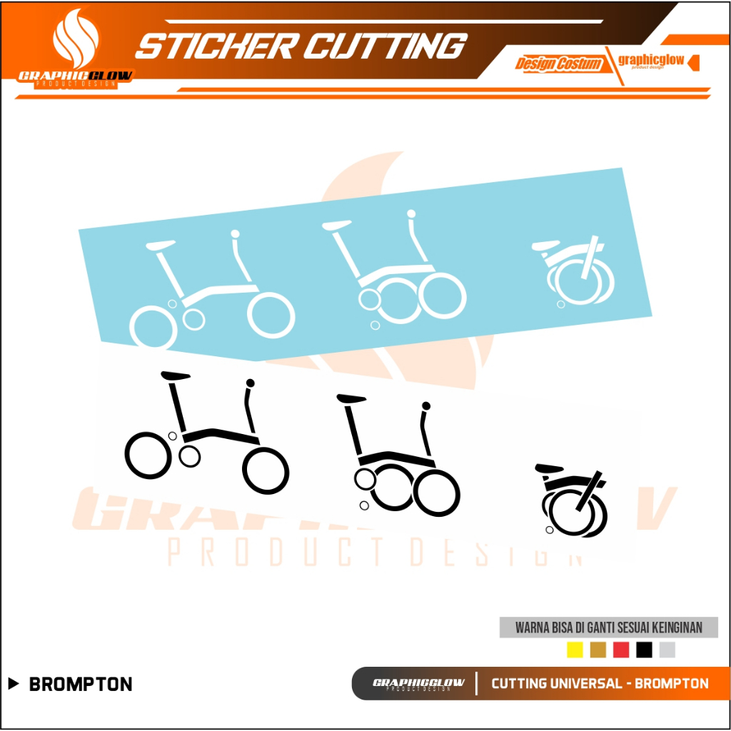 SELI BROMPTON FOLDING BIKE STICKER CUSTOM COLOR WATERPROOF STRONG UP TO ...