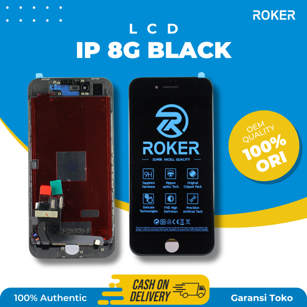 ROKER LCD TOUCHSCREEN IP 8 HD+ FULLSET BY ROKER