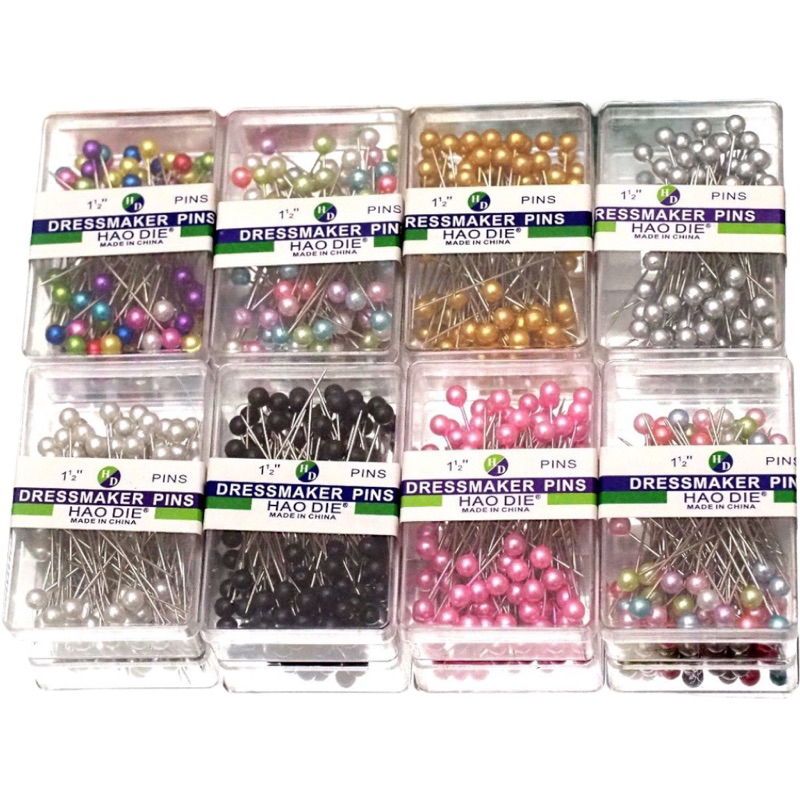 DISA HIJAB - Jarum Pentul Hijab Besar Warna Putih Hitam Premium Tebal Bagus / Head Pins Besar Kotak Anti Karat Aksesoris Hijab Kerudung
