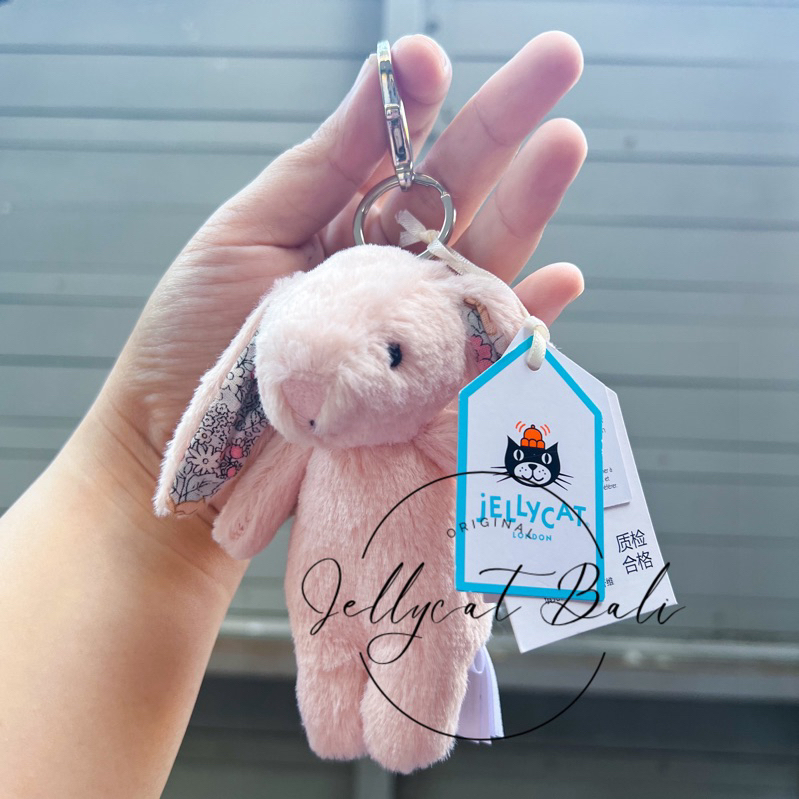 GANTUNGAN Jellycat Bag Charm Blossom Blush Bashful Bunny Keyring Keychain New with tag NWT Keychain Mobile Phone Decoration Bag Tiny Rabbit Jisoo