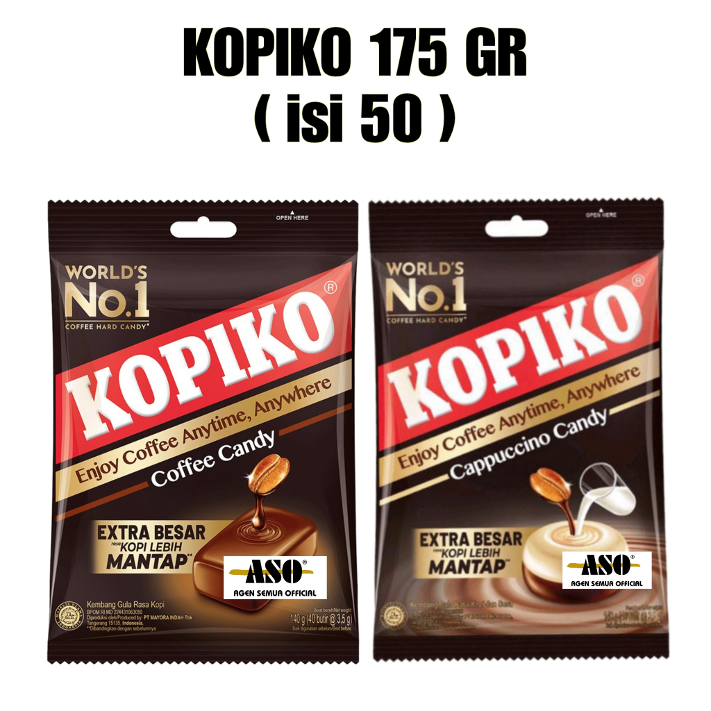 PERMEN KOPIKO kopi COFFEE CANDY - 175gr (isi 50) EXTRA BESAR PROMO !!! - Gambar 2