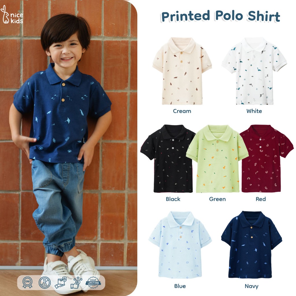 Nice Kids - Printed Polo Shirt (1-6 Years Old) | Shopee Singapore