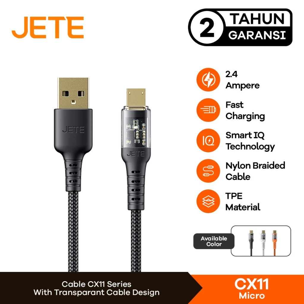 JETE CX11 Kabel Data Fast Charging Micro - Garansi 2 Tahun