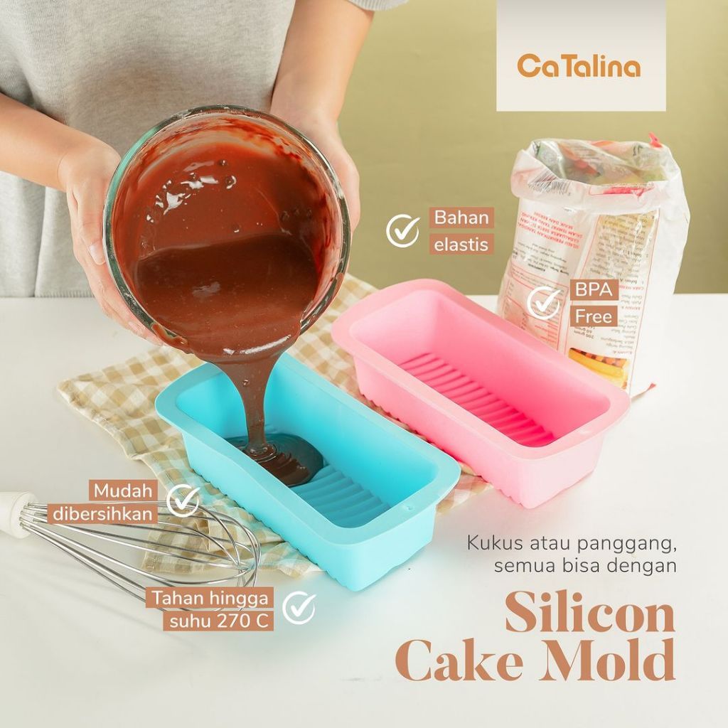 Loyang Kue Silikon Loyang Roti Tawar Brownies Loaf Pan Silikon Anti Lengket Tahan Panas