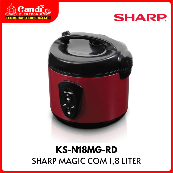 SHARP Rice Cooker Kapasitas 1,8 Liter Non-Stick Coating KS-N18MG-RD - Gambar 4