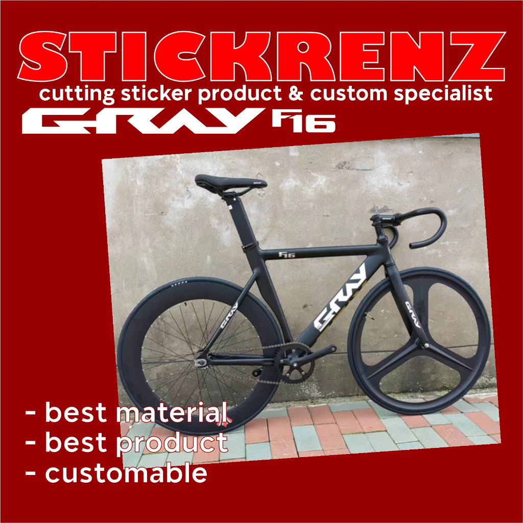 Cutting Sticker Roadbike Fixie Gray F16 Custom Bike Frame Sticker ...