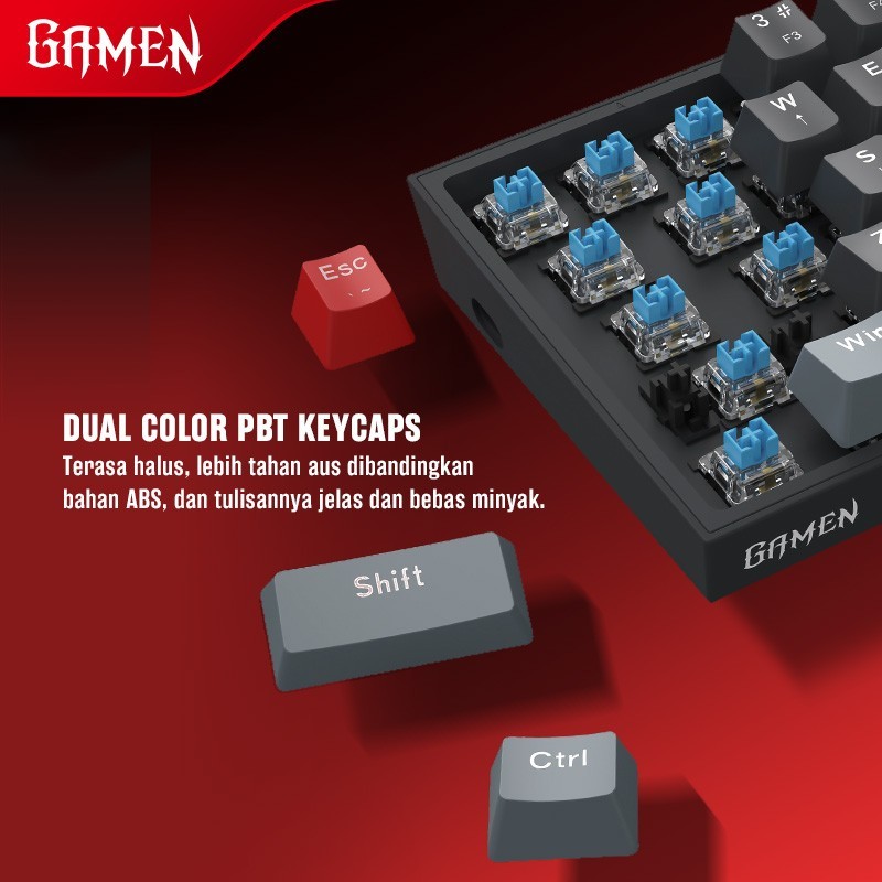 Gamen Titan V RGB / 5 RGB Wired Gaming Keyboard 60% Mechanical Garansi Resmi - Gambar 4