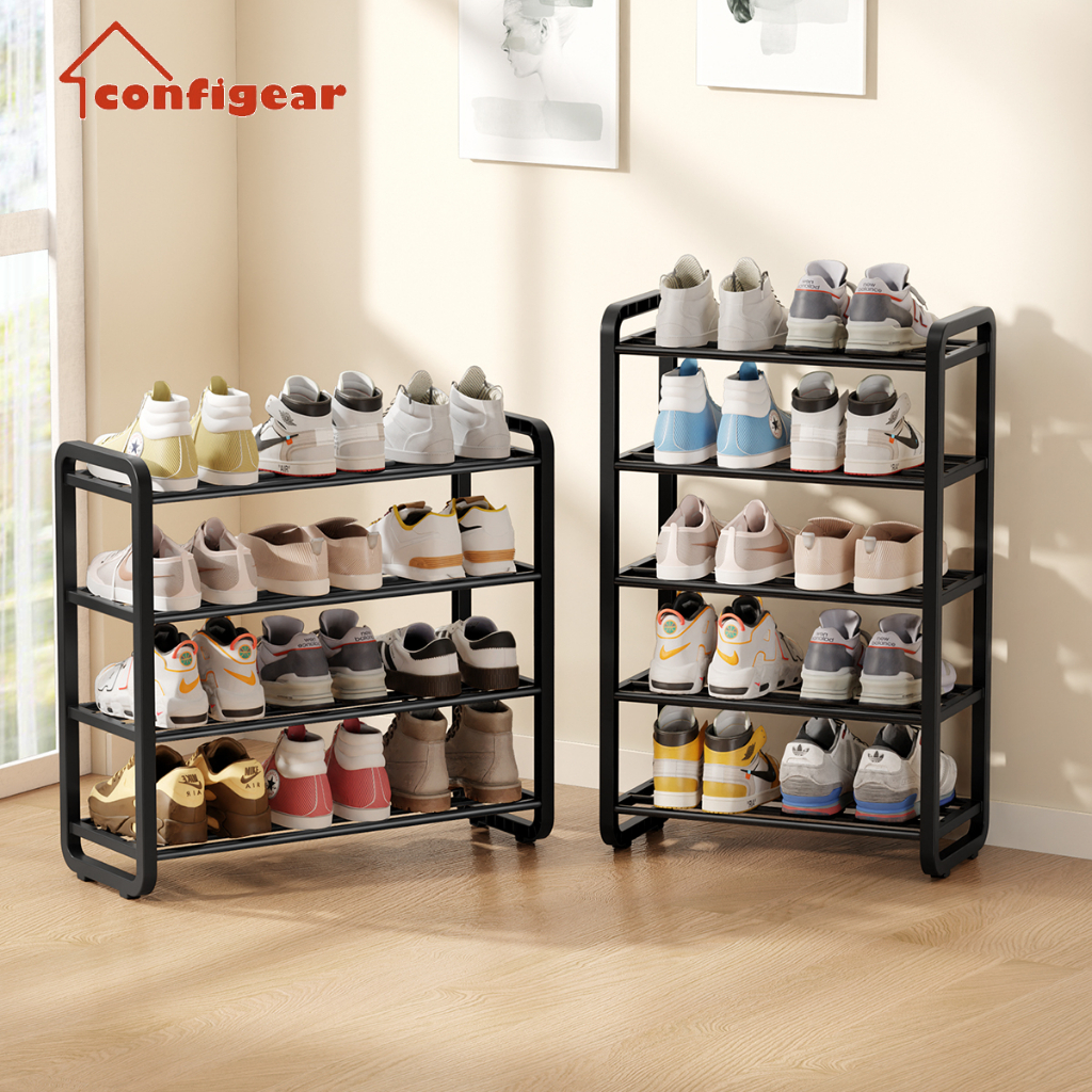 HITAM Configear Shoe Rack Strong Thick Stainless Multipurpose Iron Shoe ...