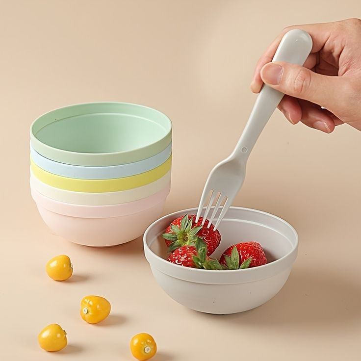MANGKUK MAKAN SUP KECIL MANGKOK SOUVENIR PLASTIK MINI BULAT WARNA WARNI