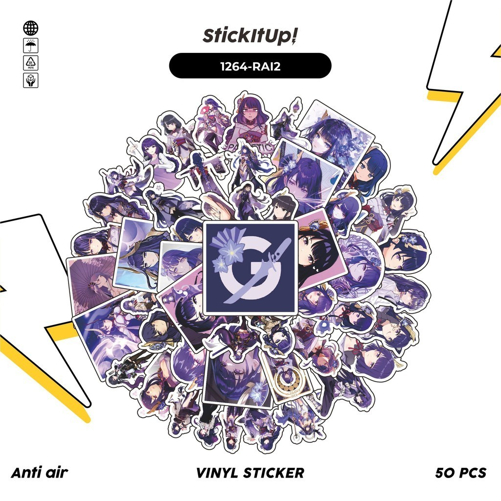 HP 100 Pcs Genshin Impact Raiden Shogun v2 Cute Aesthetic Vinyl ...