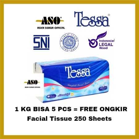 Tisu Wajah TESSA 250 lembar 2ply Natural Soft / Facial tissue