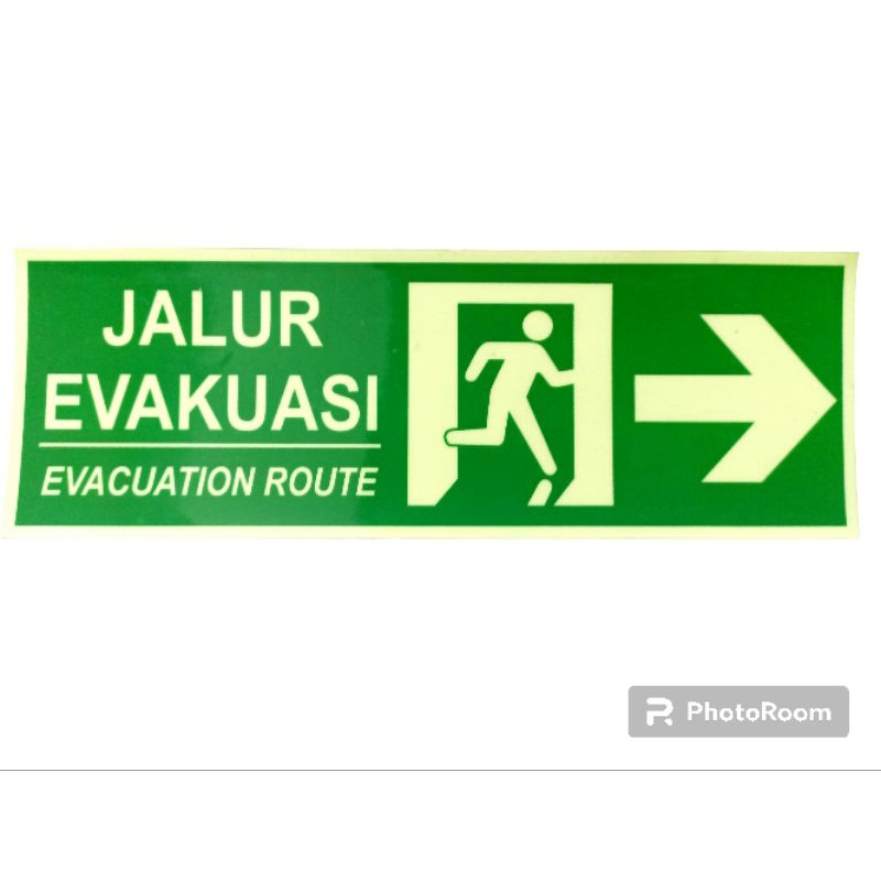 Evacuation/evacuation ROUTE TRACK STICKER (GLOW IN THE DARK) UK 10X30 ...