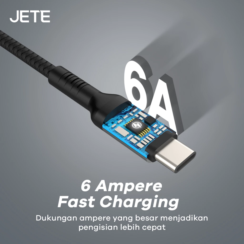 JETE CX12 Kabel Data Type C Fast Charging 120W - Garansi 2th - Gambar 3
