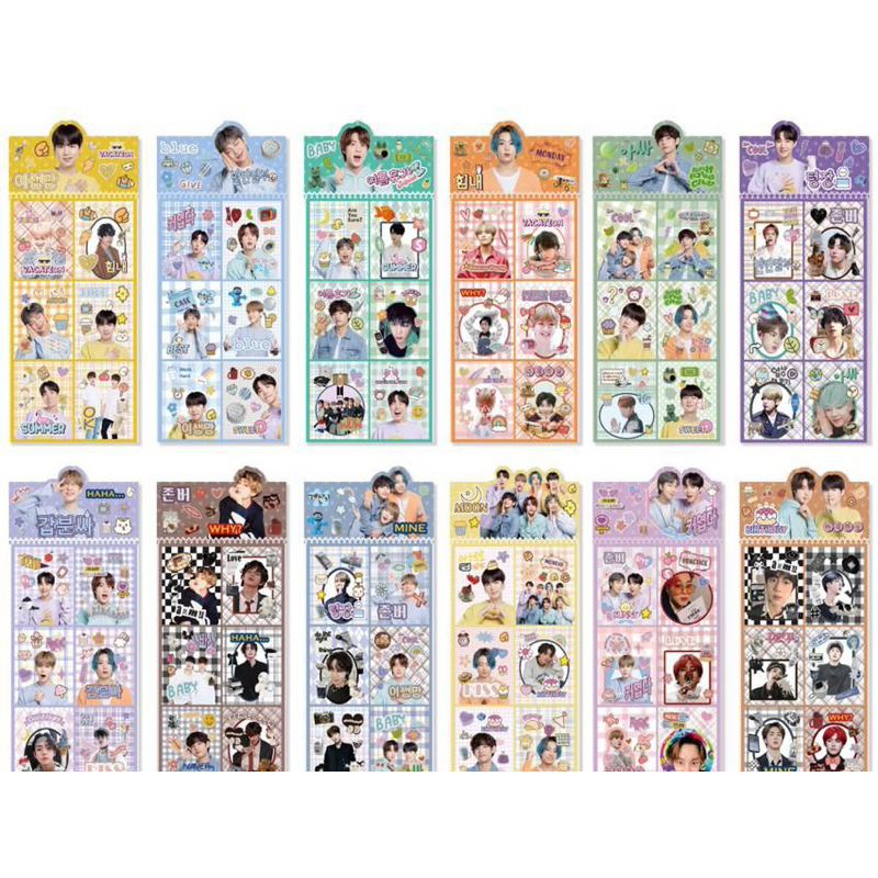 Kkm) BTS Hologram Waterproof Sticker Per Sheet Korean Girlband
