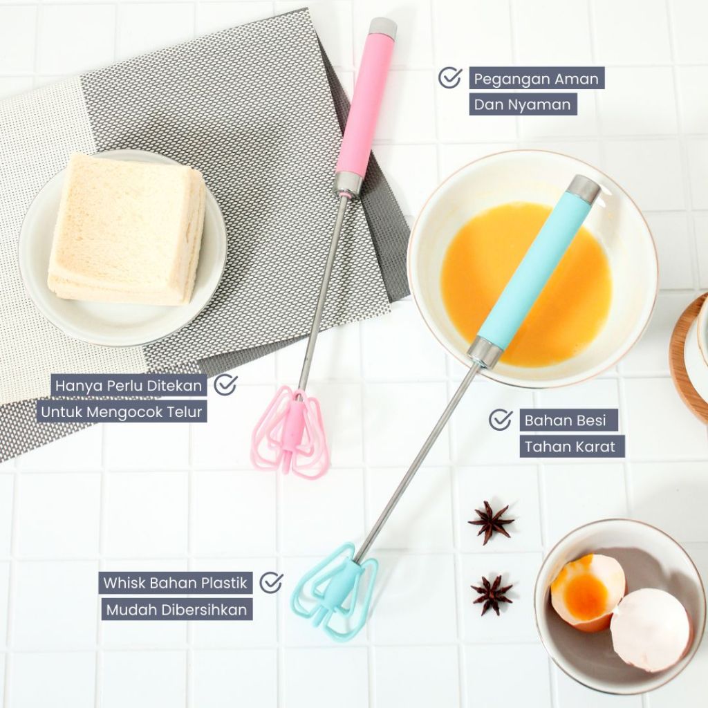 ( DEFECT ) Whisk Pengocok Telur Pengaduk Adonan 12 Inch - Gambar 2