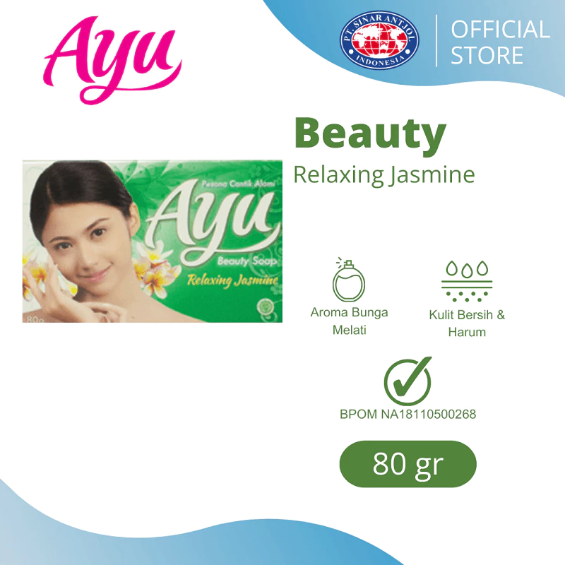 Ayu Beauty Soap 80gr Sabun Mandi Relaxing Jasmine Hijau 1Pcs