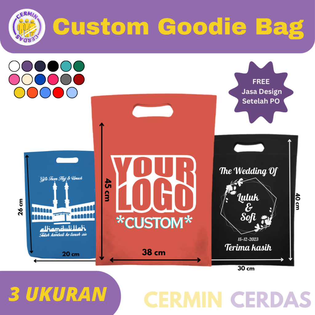 Spunbond Oval Bag Custom Screen Printing Goodie Bag Wedding Birthday