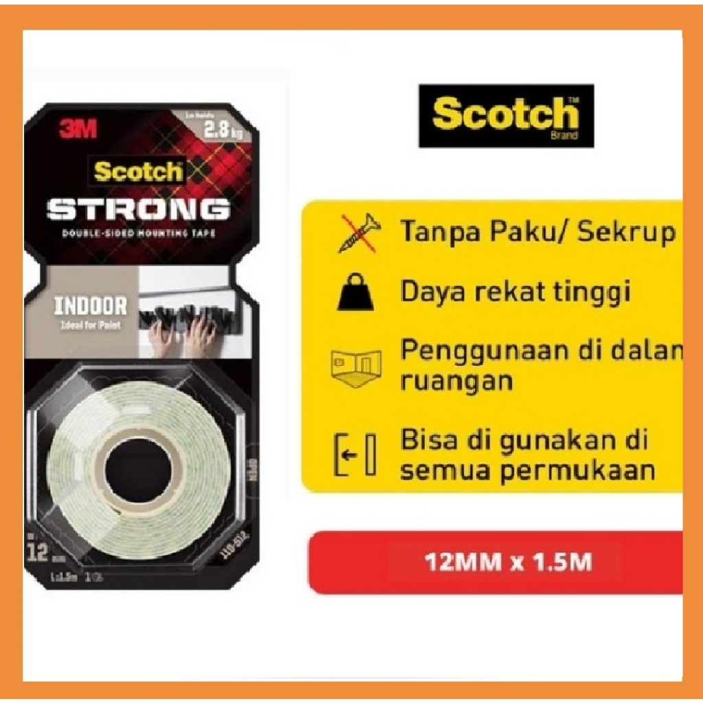 3m Scotch Strong Double Sided Mounting Tape Indoor - 1 Pcs, 18mm ( 1.8cm )  at Rs 110/piece, Double Sided Tape