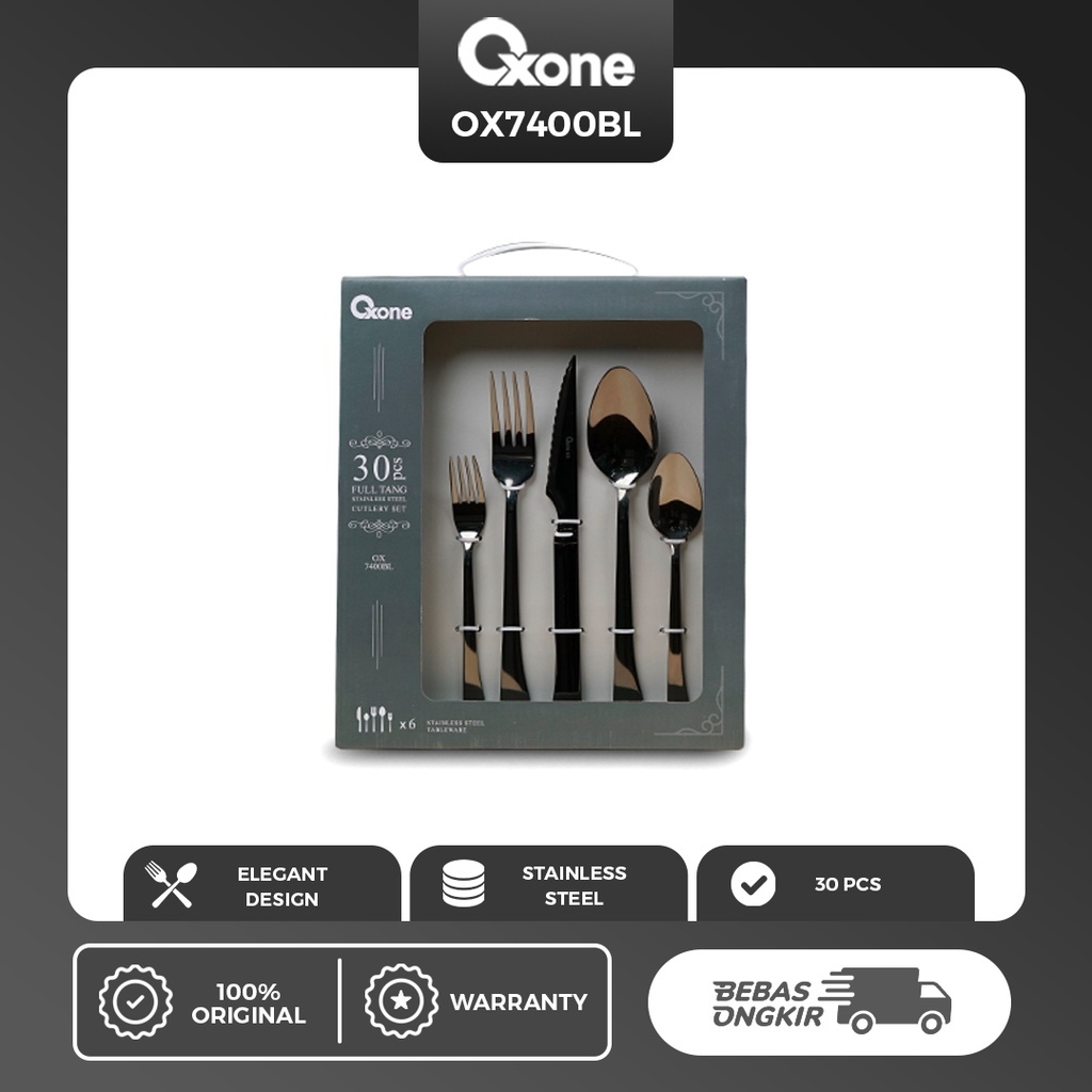 Oxone OX7400 Sendok Makan Cutlery Set Stainless Steel Tebal Warna Baru Isi 30 pcs - Gambar 3