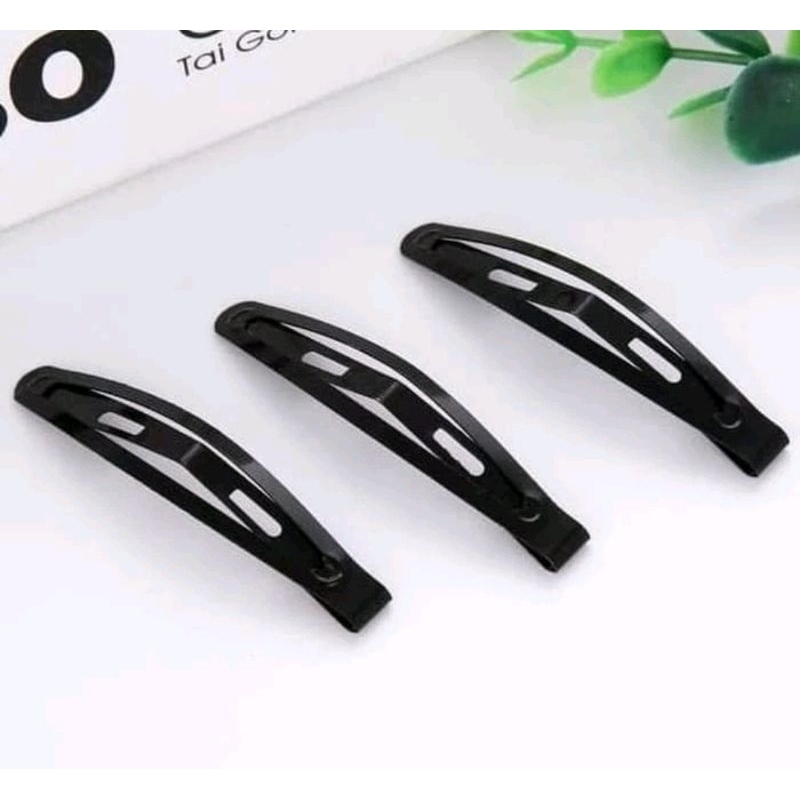 1PCS Jepit Rambut Wanita Tip Top Warna Hitam Hair Clip Korea Fhasion Jepitan Poni Klip Polos A185 - Gambar 3