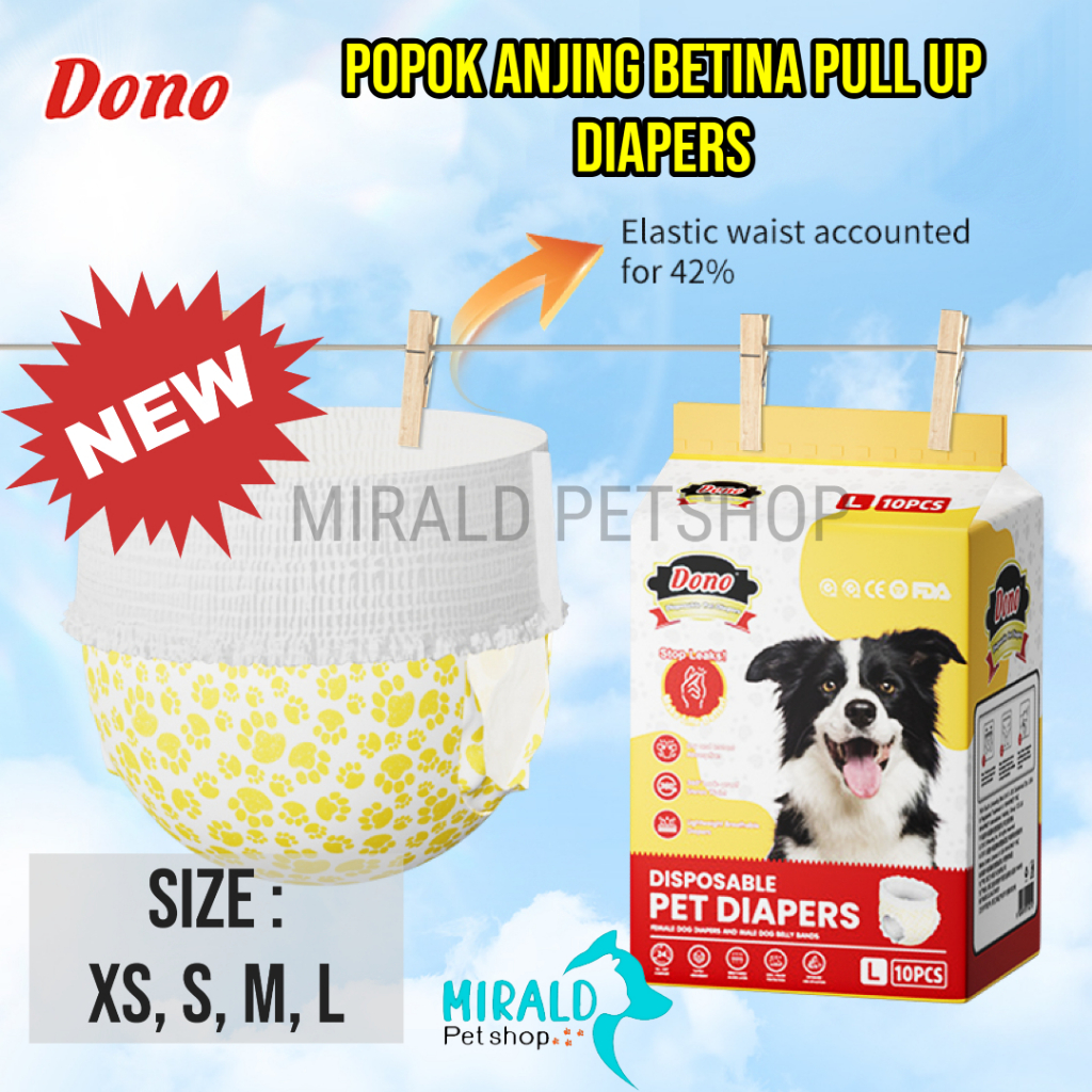 Dono Female Dog Diapers Dono Pull Up Diapers Diapers Pants Elastic ...