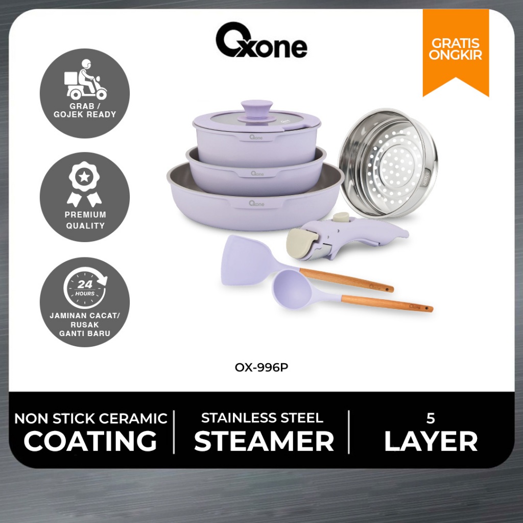 Oxone OX996 Nestlie Stackable Cookware with Detachable Handle - Gambar 2