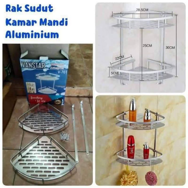 2-story Bathroom Corner Shelf/STAINLESS Corner Shelf/Soap Shelf/Bath Shelf/Multipurpose Bathroom ...