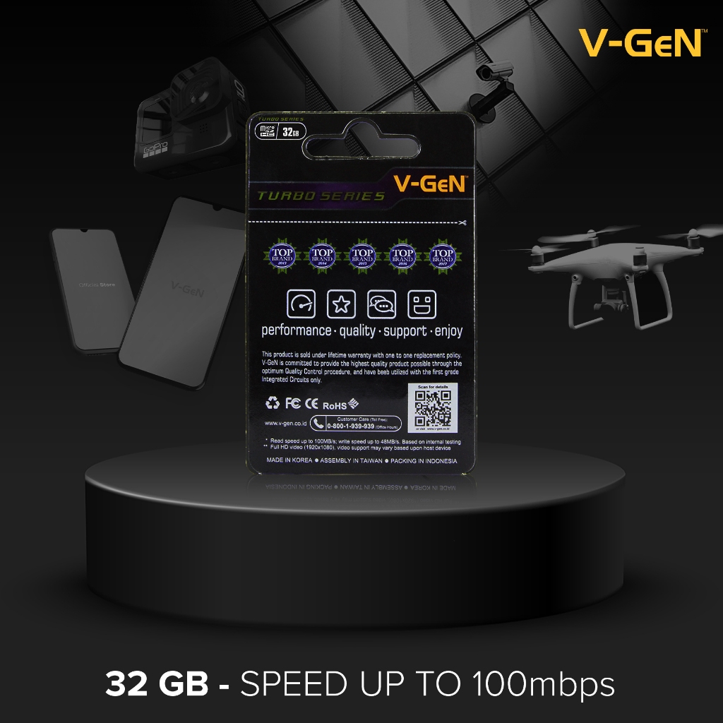 MicroSD 32gb Class 10 Turbo 100MBps Micro SD V-GeN Original Memory Vgen - Gambar 2