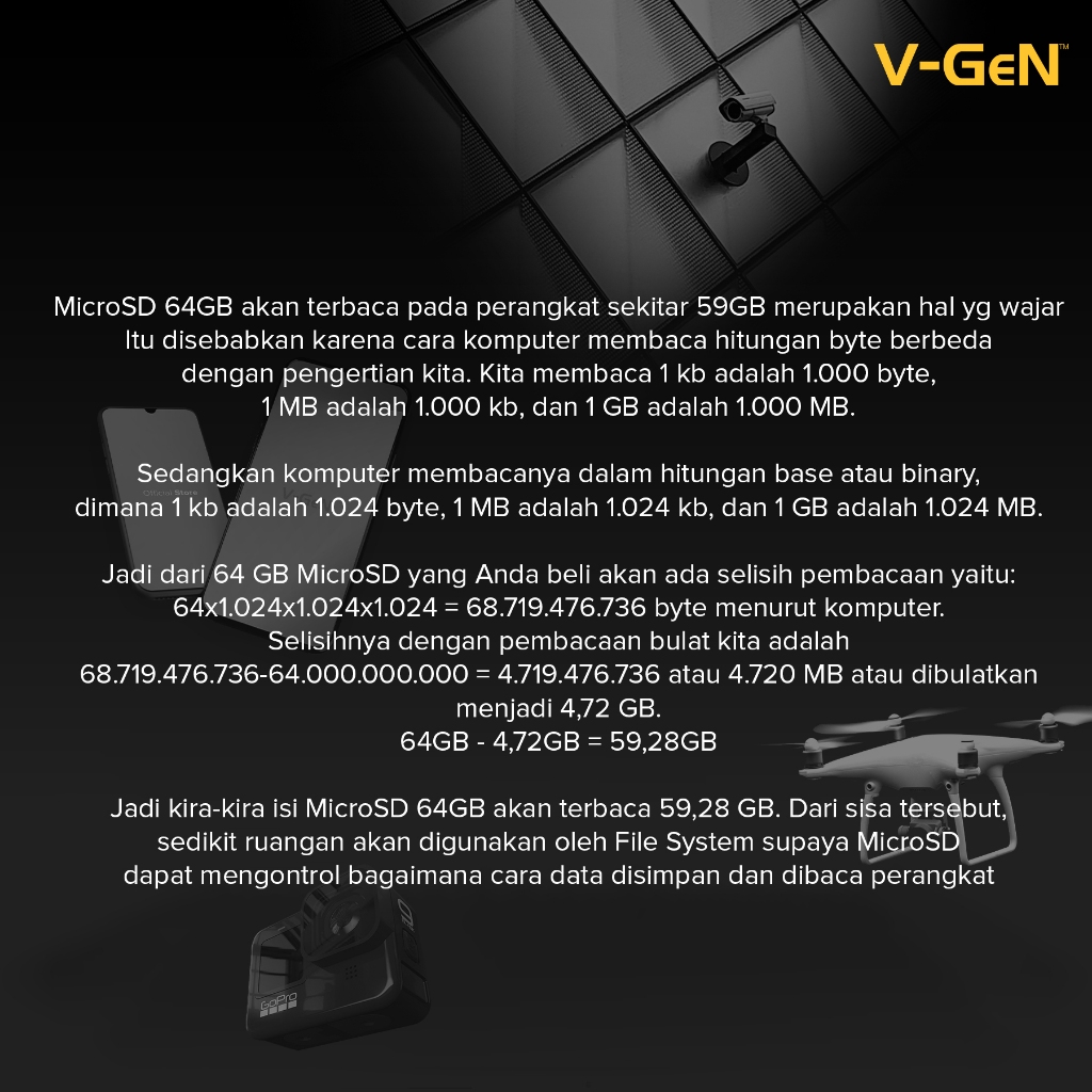 V-GeN MicroSD 64GB Turbo 100MBps Class 10 | Micro SD 64 GB Class10 VGEN Memory Card Original - Gambar 3