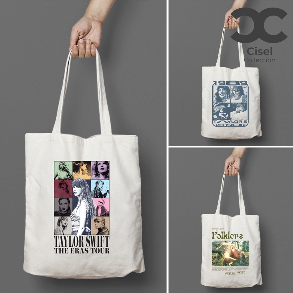 Cisel Tote Bag Canvas Zipper Bag Taylor Swift Album Collection ...