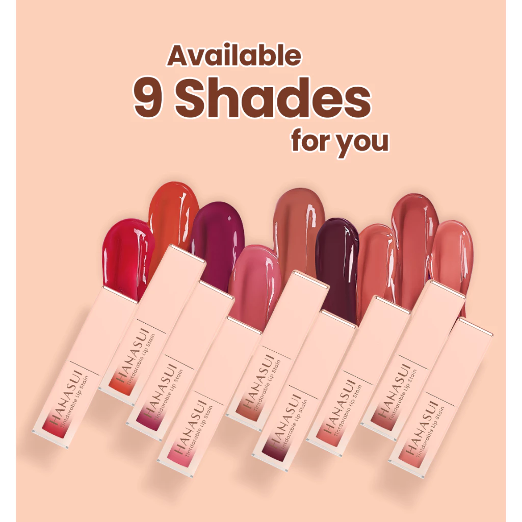 Hanasui Tintdorable Lip Stain - Lip Tint Melembapkan Transferproof Tahan Lama Natural Formula Ringan - Gambar 3