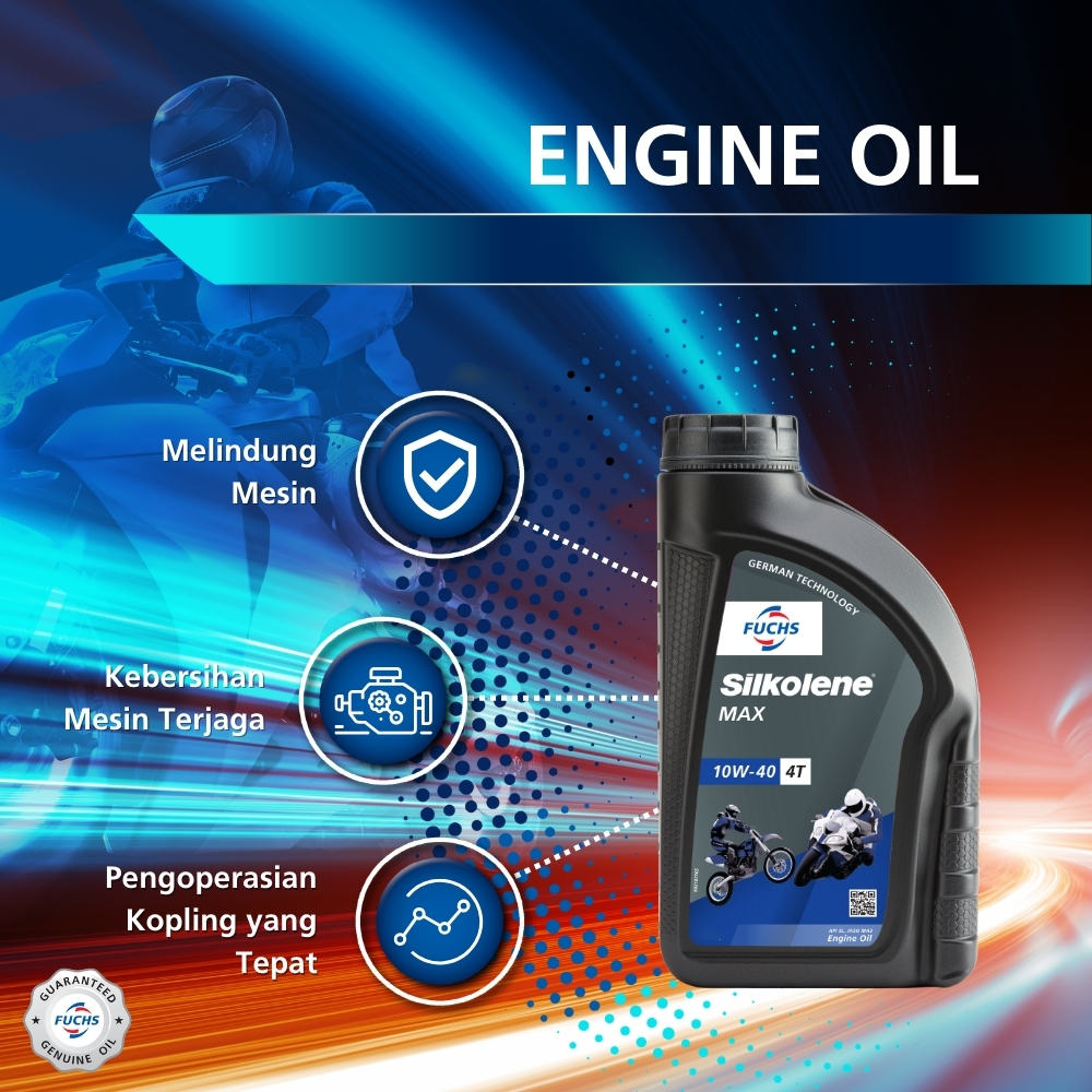 FUCHS SILKOLENE MAX 10W40 Motorcycle Engine Oil 800ml 4T Oil Oli Motor Manual - Gambar 2