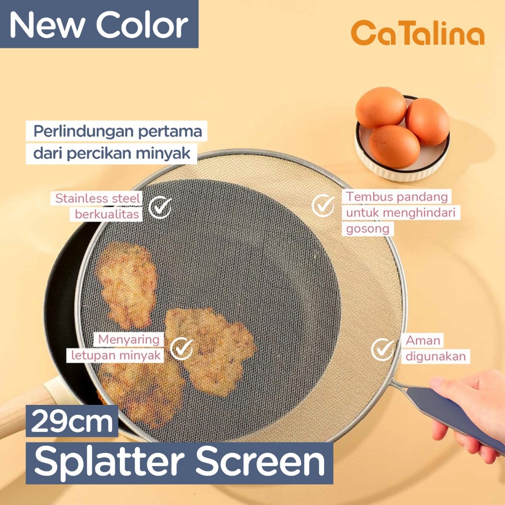 CaTalina Pelindung Dari Percikan Minyak Goreng 29 cm Splatter Screen
